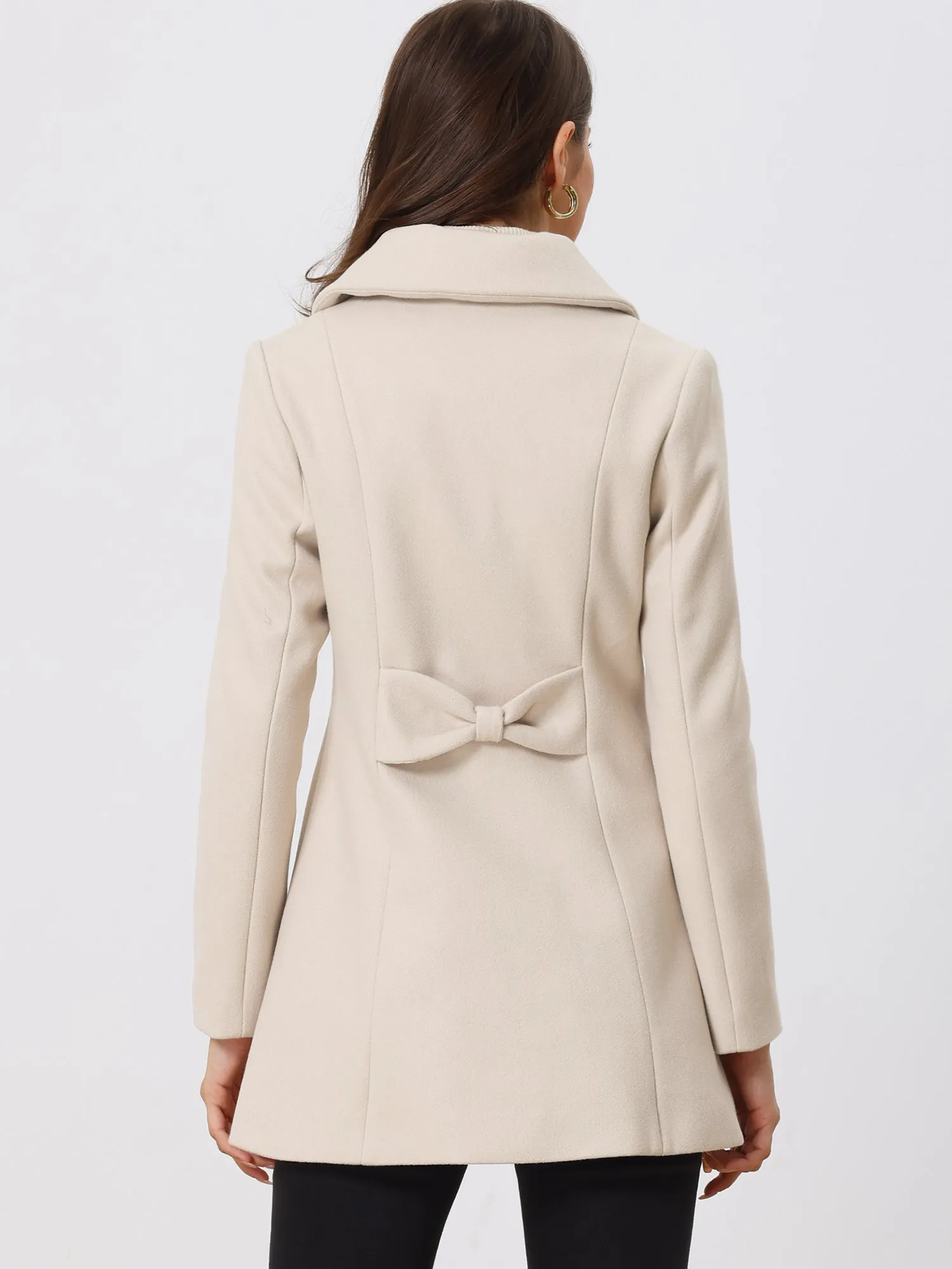 Turn Down Collar Overcoat A-Line Single Breasted Winter Coat