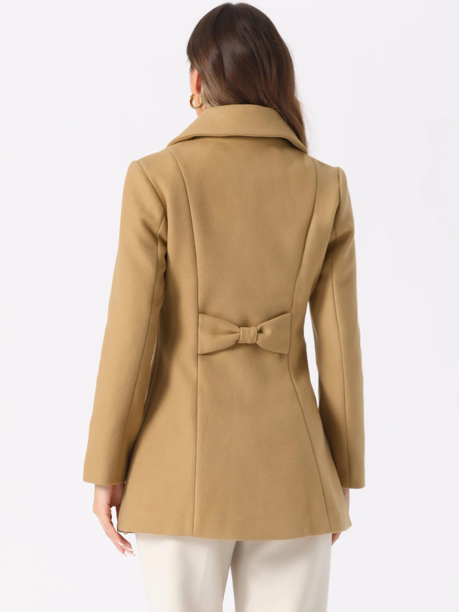 Turn Down Collar Overcoat A-Line Single Breasted Winter Coat