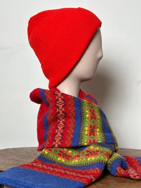 Unisex Scottish Ribbed Beanie In Vibrant Red