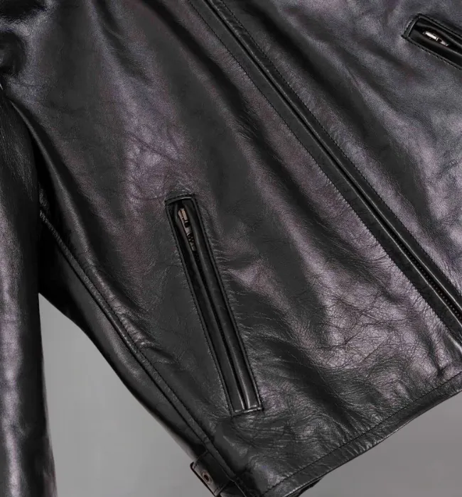 “Varenne” Black Horsehide Leather Jacket