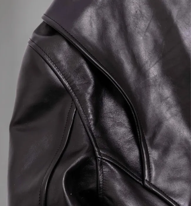 “Varenne” Black Horsehide Leather Jacket