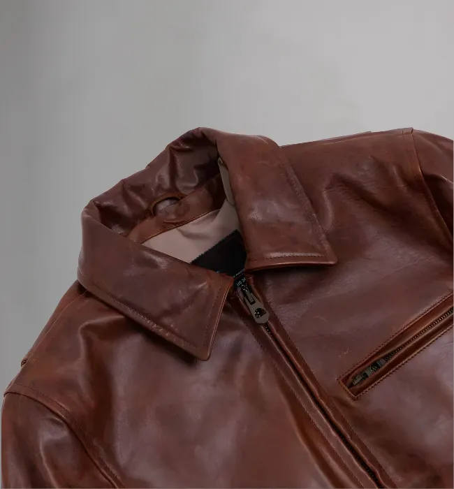 “Varenne” Black Horsehide Leather Jacket