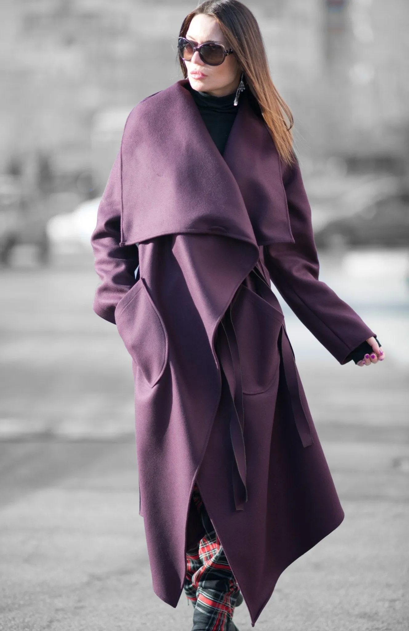 VICTORIA Autumn Women Purple Coat