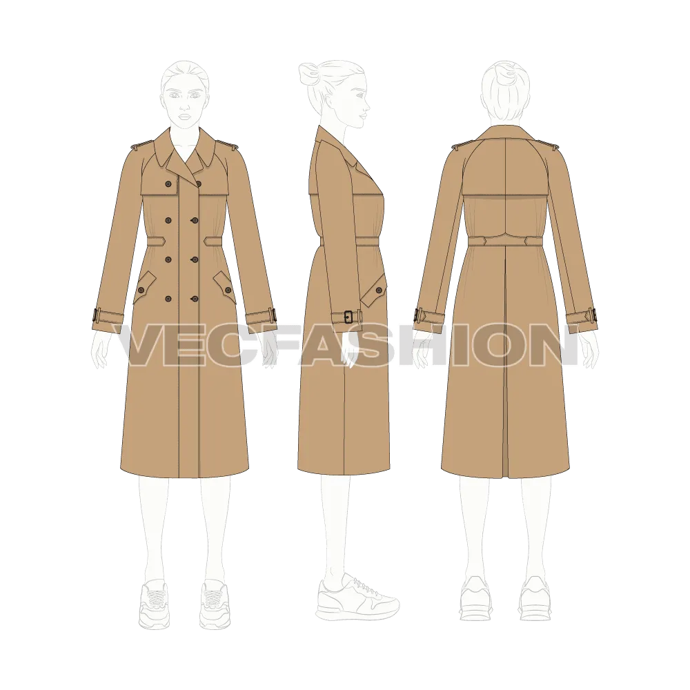 Women's Khaki Trench Coat