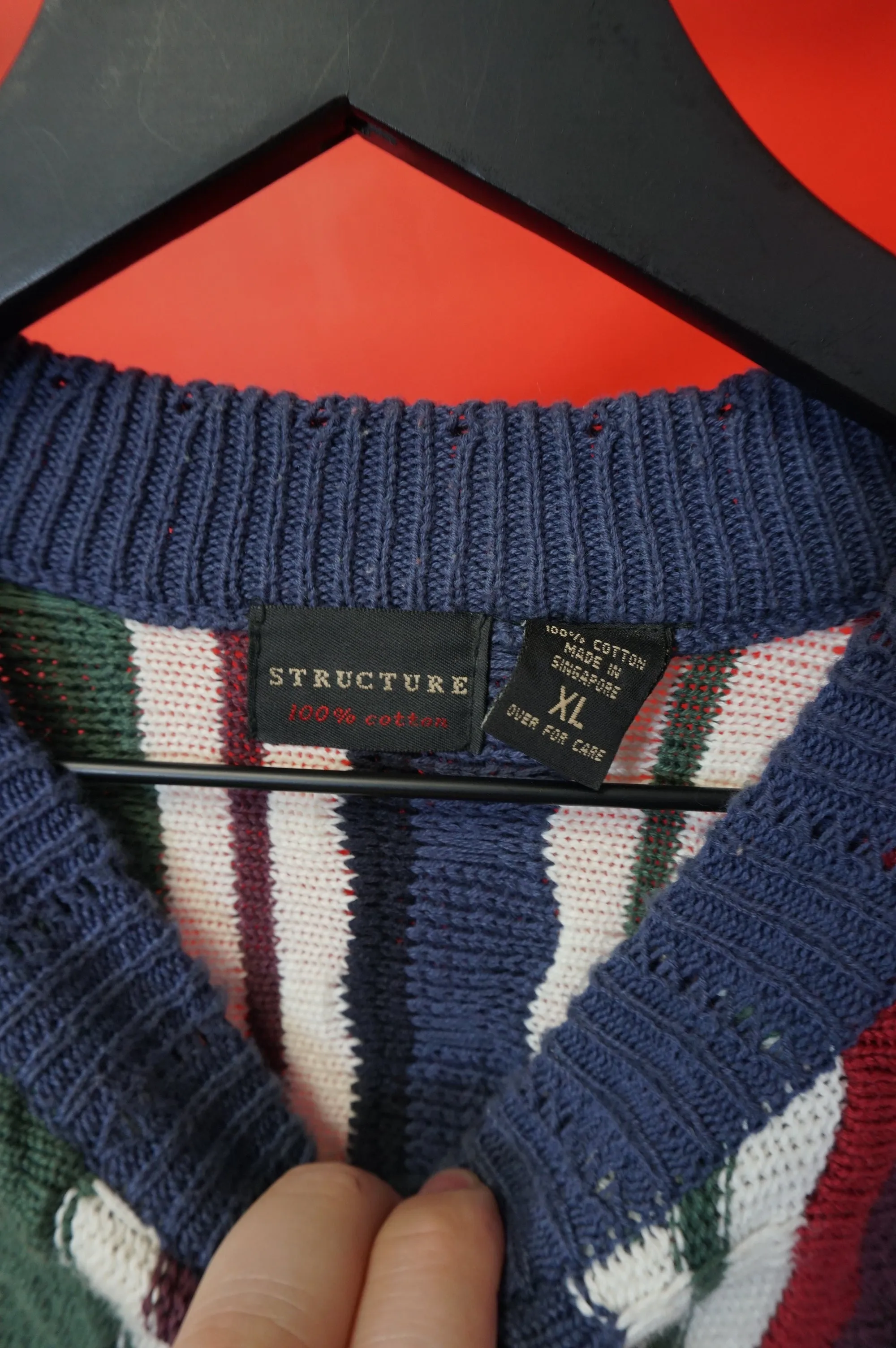 (XL) Vtg Structure Knit Sweater