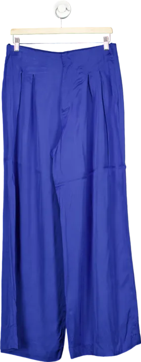 Zara Blue Wide-Leg Trousers UK L