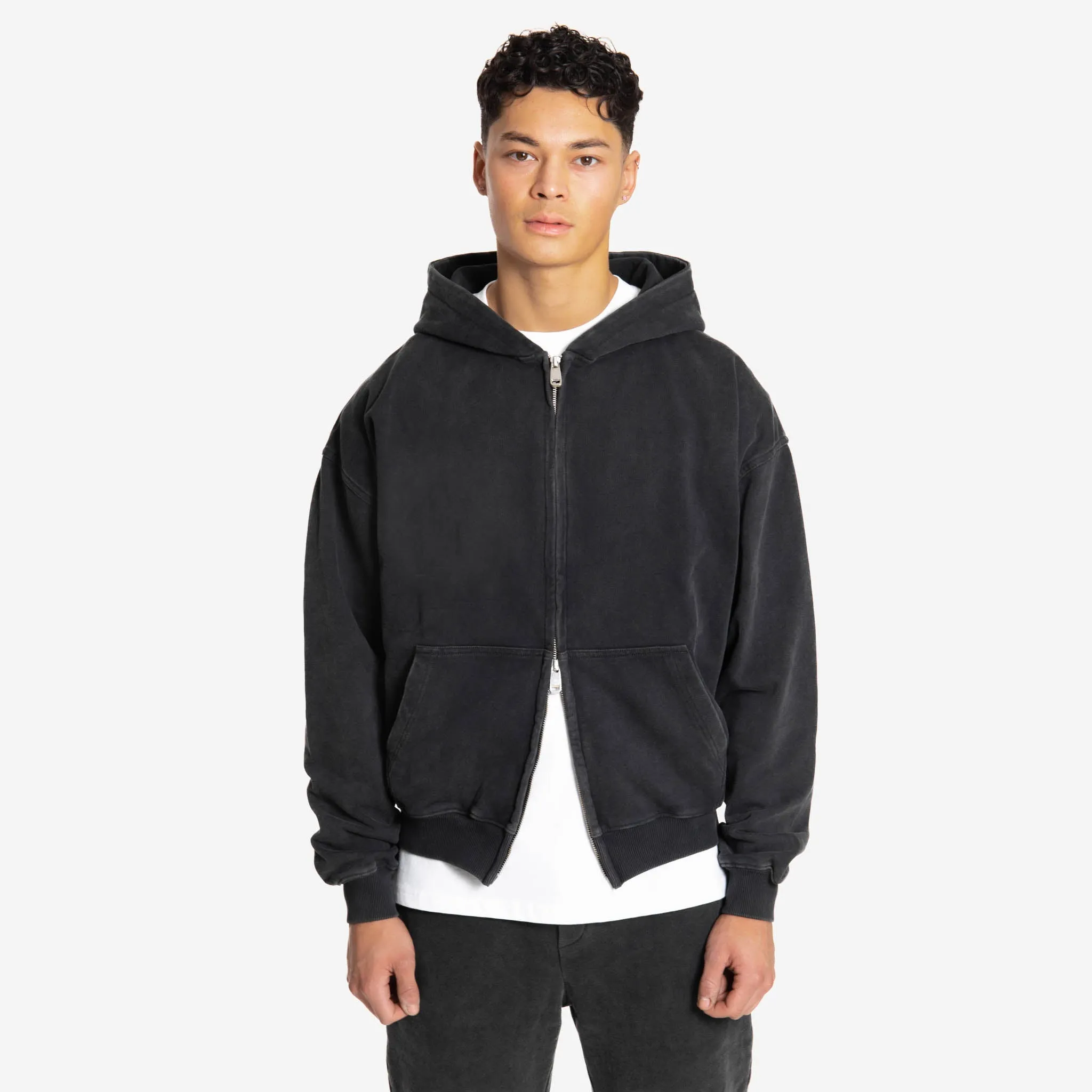 Zip Hoodie - Vintage Black